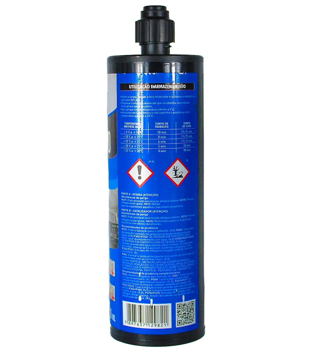 Chumbador Químico AQI380 PRO 9 Adesivo de fixação bicomponente AQI 380 PRO